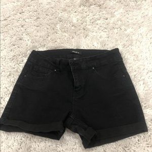 Black jean shorts